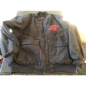 Snap On Tools Black Full Zip Canvas Heavy Jacket Men's Size 2XL Quilted EUC